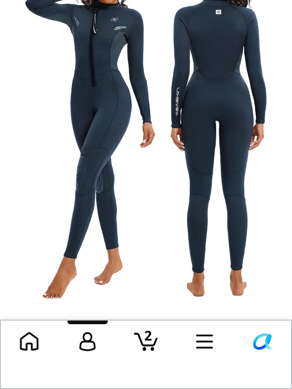 Women's Full-Body Wetsuit Jumpsuit - Navy